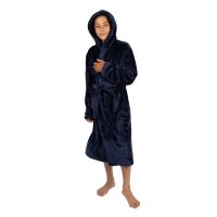 18C1096: Older Kids Plain Navy Plush Dressing Gown (9-16 Years)